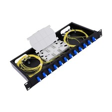 12 Duplex 24 Port LC-OS1 Rack Mount Enclosure Box  Splice Trays Fi... Fast Ship