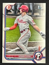3 Card Lot Logan Cerny 2022 Bowman Prospects BP-120 Philadelphia Phillies
