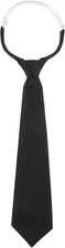 Black Tie for Women, 13" Pre-tied Adjustable Women's Ties Skinny Necktie for Wom