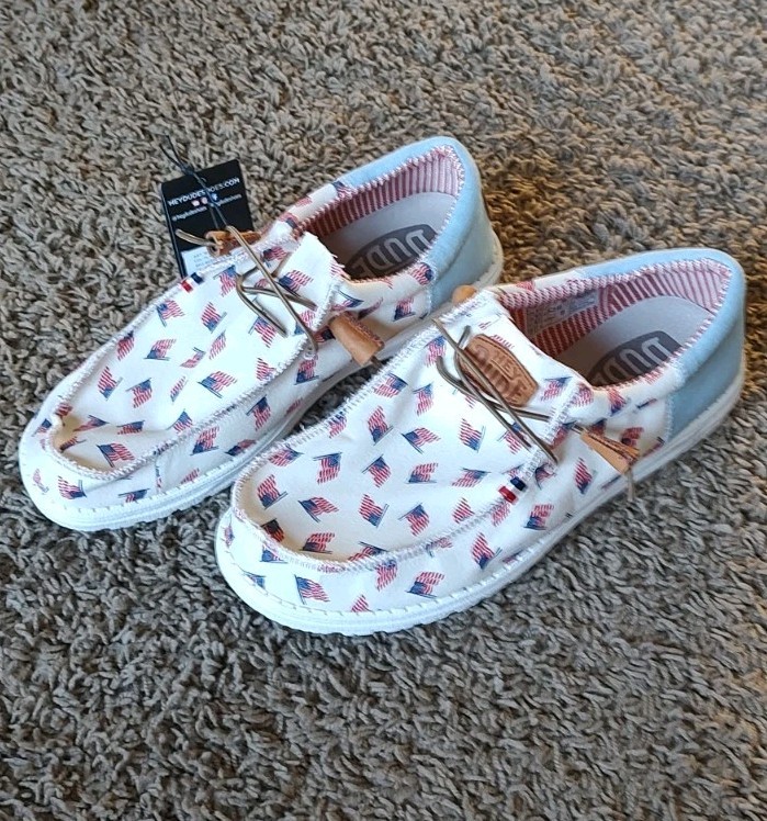 Hey Dude Wally Americana Flag Shoes Size Men display picture 3