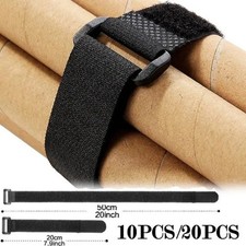10/20PCS Reusable Hook Loop Cable Ties Nylon Fastening Secure Straps 20cm/50cm