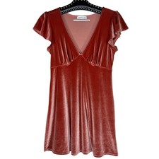 Urban Outfitters Flutter Sleeve Velvet Mini Dress Small NWOT