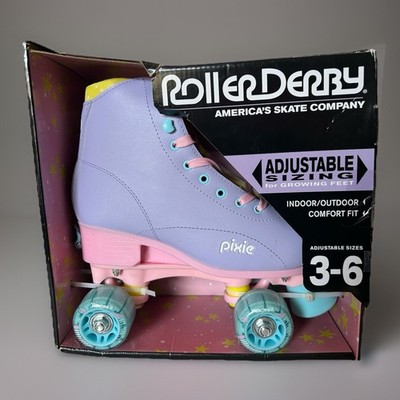 Roller Derby Indoor/Outdoor Girl's Pixie Adjustable Size 3-6 Skates New