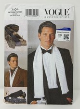 Vogue Sewing Pattern 7104 Mens Tie Cumberbund Scarf Bowtie Uncut FF New