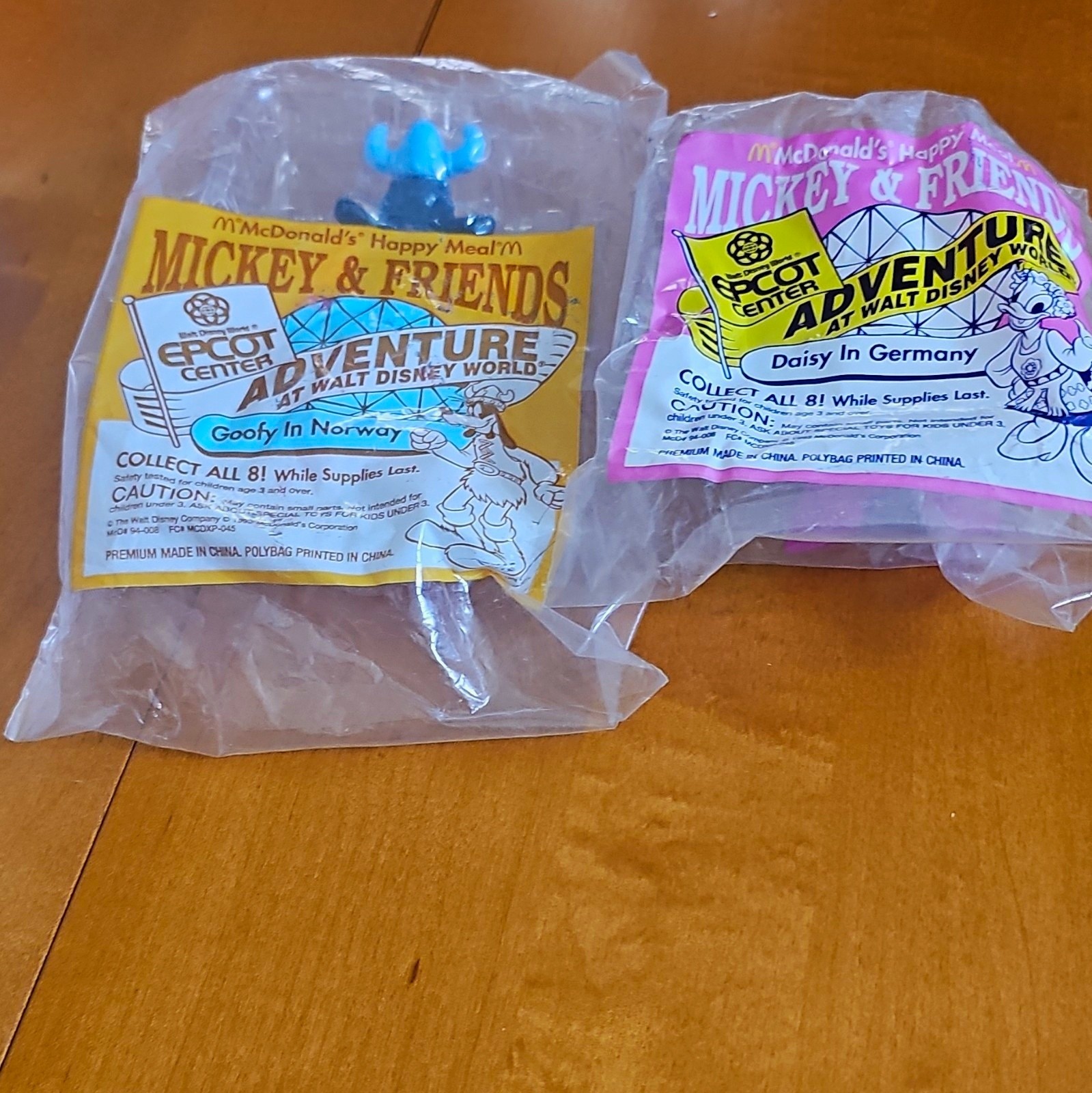 Disney McDonald's Happy Meal Mickey & Friends Toys Lot of 2 Sealed Bags 1990