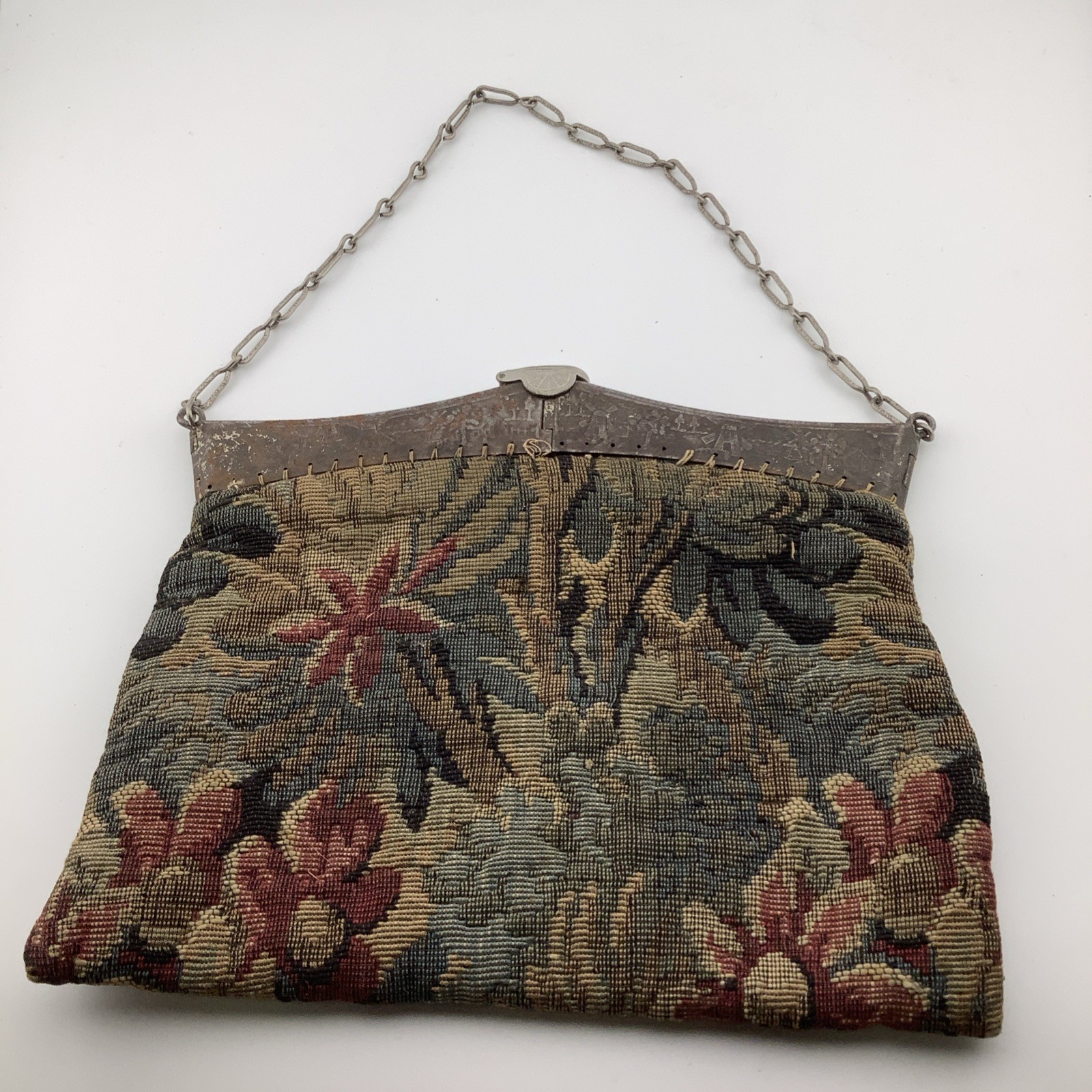 Antique Double Hinged Windmill Design Frame Tapes… - image 1