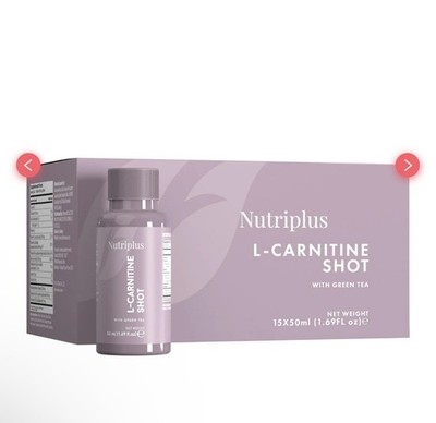 Nutriplus L-Carnitine Shot with Green Tea 15x50ml Free Shipping Worldwide