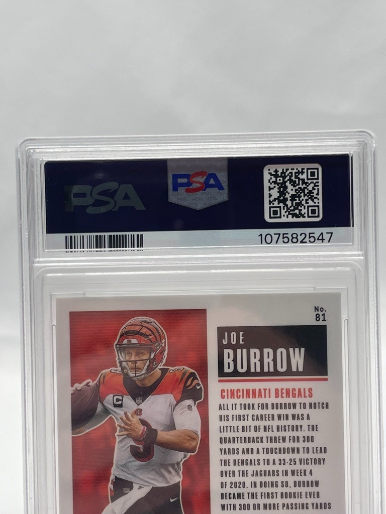 2020 Panini Optic #81 JOE BURROW Contenders Rookie Ticket RED 119/125 PSA 10 view 6