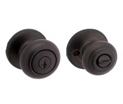 Kwikset Cove  Keyed Entry Door Knob w/ SmartKey Security & Microban Technology