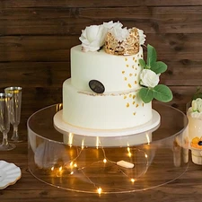 18" CLEAR Round Acrylic CAKE STAND Display Box Pedestal Riser Party Decorations