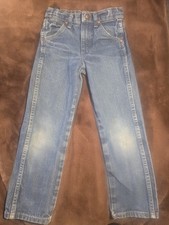 Wrangler Jeans Boys 7 Slim Blue Denim Cowboy Cut Western Straight Leg 13MWZJP