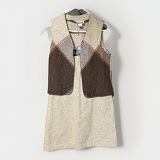 Vtg 60s 70s Trissi Tweed Wool Blend Plaid Vest Skirt Set 14/medium Pockets