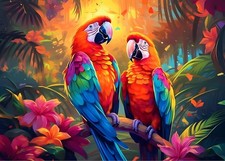 HEIBAGO Birds Diamond Painting Kits for Adults, 5D DIY 30x40 cm, parrot-1