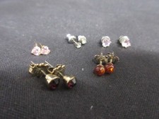 4 Pair SMALL Stud Earrings in 4 Colors, Excellent 