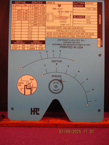 HPC 1200 BLITZ KEY CODE CARD CF 211 ( HYUNDAI ) BRAND NEW | eBay