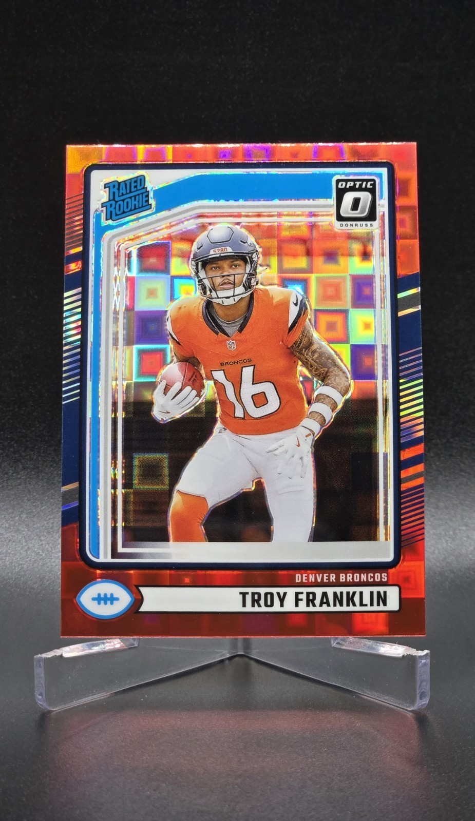 Troy Franklin 2024 Donruss Optic Preview Rated Rookie Red Pandora Prizm #338