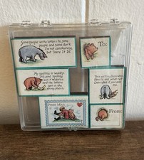 A Rare Vintage Disney Winnie the Pooh Set of 6 Rubber Stamp Set