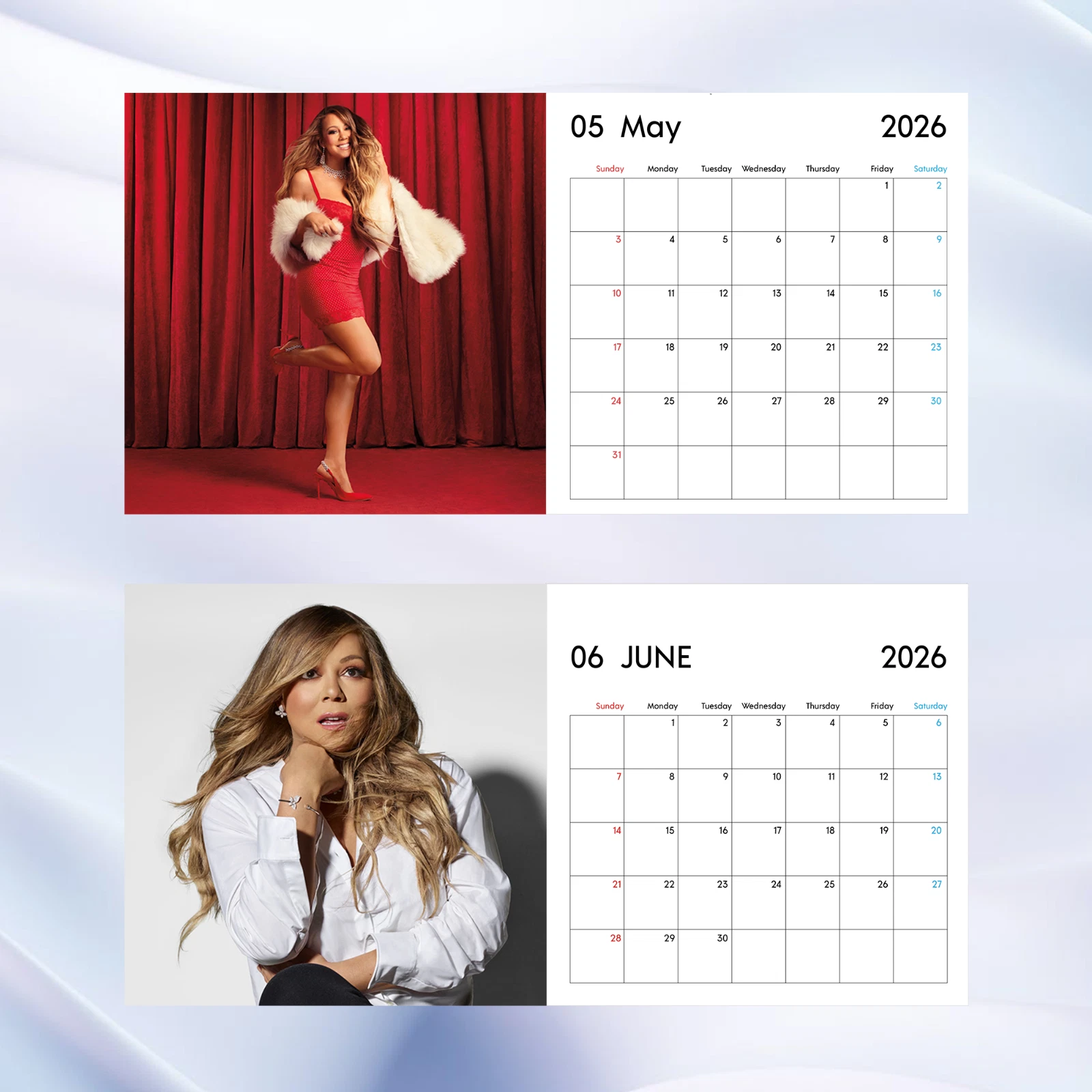 Mariah Carey 2026 Calendar, Pop Diva Wall Calendar, Glamour Photo Poster