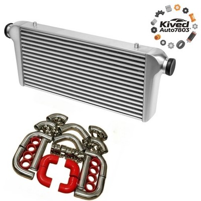 25''X13''X3'' Universal 3.0''- Aluminum Turbo Intercooler Piping Kit Coupler Red