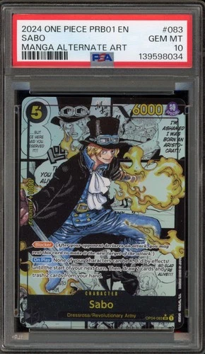 One Piece CCG Sabo PRB01 Manga Alternate Art OP04-083 PSA 10 Gem Mint