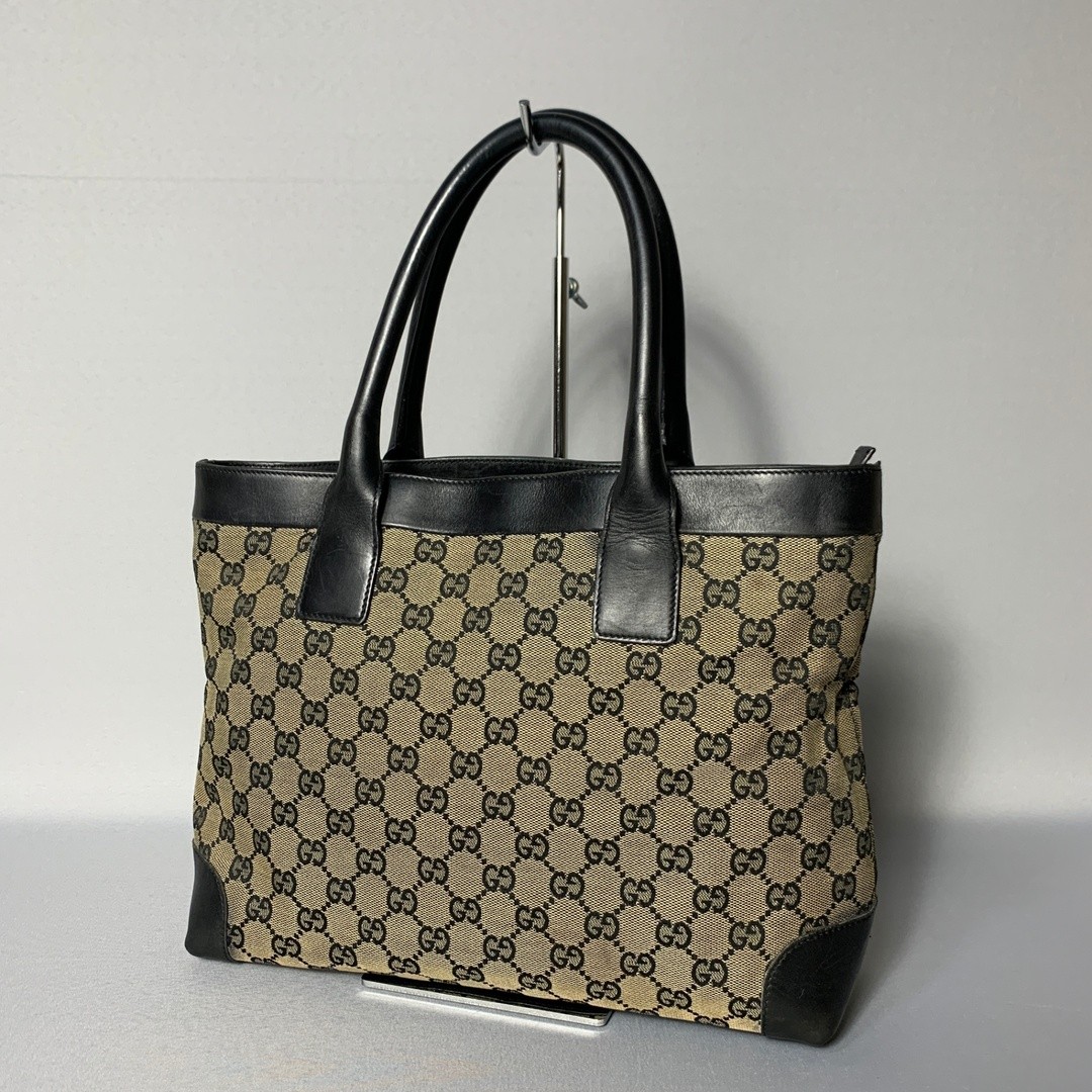 Gucci GG Canvas Handbag Black 2502 77 Authentic from Japan