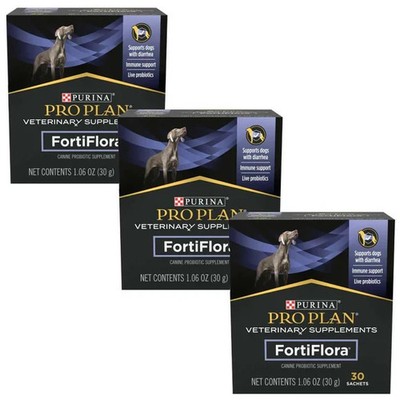 3X Purina FortiFlora Pro Plan Veterinary Probiotic DOG Supplement