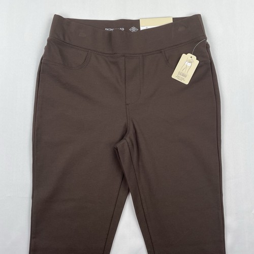 NWT St John’s Bay Jeggings Womens M Brown Skinny Leg Secretly Slender Pant 28x29 - Picture 3 of 13