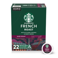 Starbucks Dark Roast K-Cup Coffee Pods French Roast for Keurig Brewers