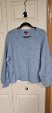 Vince Camuto Women's M Oversized Blue Long Sleeve Crew Neck Sweater