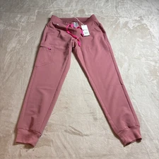 NWT FIGS Zamora 2.0 Jogger Scrub Pants Mauve Yoga Waistband 6 Pockets Women’s S