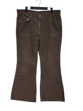 Vintage 70's Levi's Dark Brown Corduroy Flared Leg Pants Size 37x31