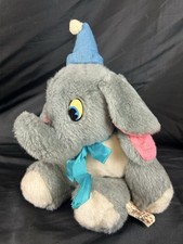 Vtg Walt Disney Characters Dumbo Stuffed Plush MADE IN USA 11" 1960s