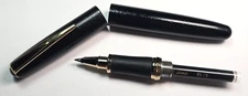 Tombow Zoom Classic 919 Rollerball Pen Black Leather Look In Box Writes