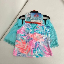 Gerry 3-Piece Tankini Shorts Swimsuit Set Size M 10/12 UPF Protection