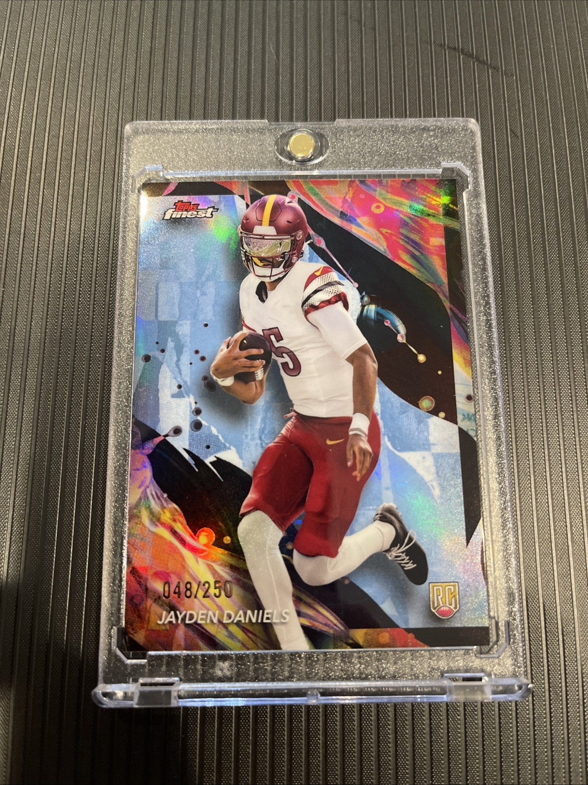 2024 Topps Finest - Uncommon Jayden Daniels #167 Sky Blue Refractor /250 (RC)