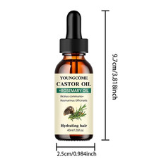 Mix Castor Oil and Rosemary Oil for Hair Growth Enhances Hair Thickness and Shin