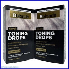 Jerome Russell Bblonde Silver Toning Drops Non Permanent Hair Dye 2 x 50ml Pack