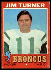 1971 Topps 136 Jim Turner Denver Broncos Ex-ex 1971 Topps 136 Jim Turner Denver Broncos Ex-ex
