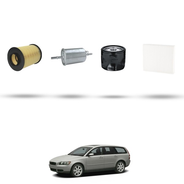 Hoffcar Wartungskit - 4 Filter Kompatibel Mit Volvo V50 1.6 74Kw Ab 2004-image