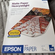 Epson Matte Heavyweight Photo Paper S041257 8.5 x 11 50 sheets per box ink jet