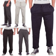 Mens Tracksuit Jogging Bottoms Open Hem Fleece Sweatpants Gym Workout Joggers