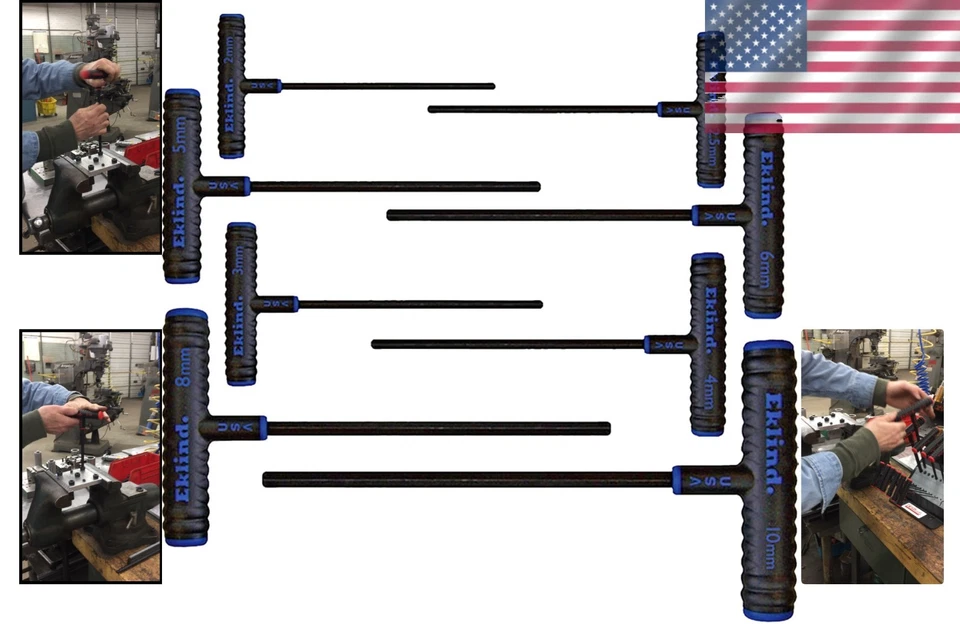 Ergonomic 8-piece Alloy Steel Hex Key Set - Metric Sizes 2-10 Made in USA - Image 2 of 4