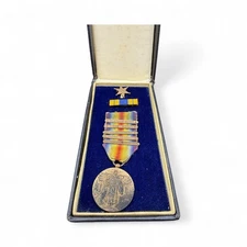 WWI U.S. Victory Medal 5 Battle Clasps Bronze Star w/ Box AEF Meuse Argonne