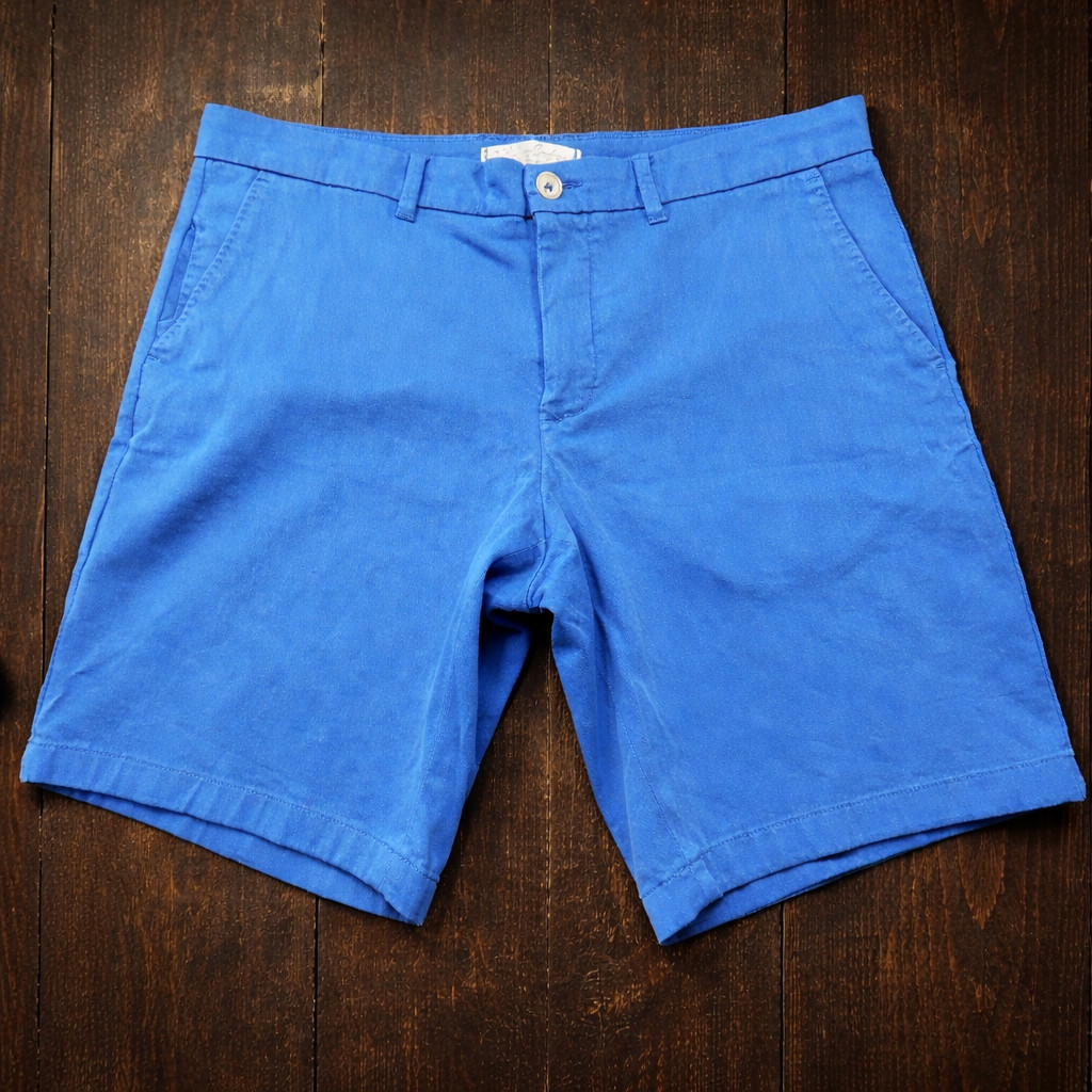 Shorts Mens 32 Robert Graham Blue Chino Stretch Flat Front Casual Summer-image