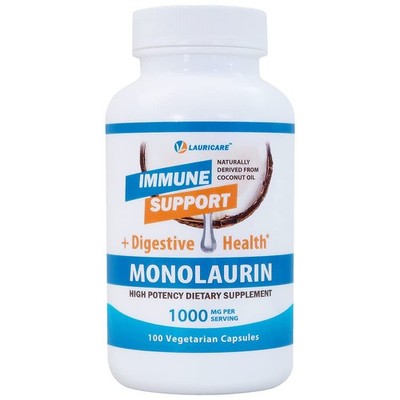Lauricare Monolaurin Supplement for Immune Support - 100 Count (Pack of 1)
