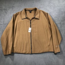 Woolrich Wool Bomber Jacket Men's Extra Large Tan Brown Zip Up Vintage NEW Flaw