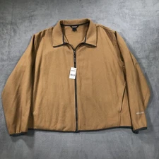 Woolrich Wool Bomber Jacket Men's Extra Large Tan Brown Zip Up Vintage NEW *Flaw