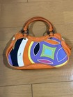 Vintage Emilio Pucci Orange Mini Tote Bag 26 x 15 x 16cm from Japan