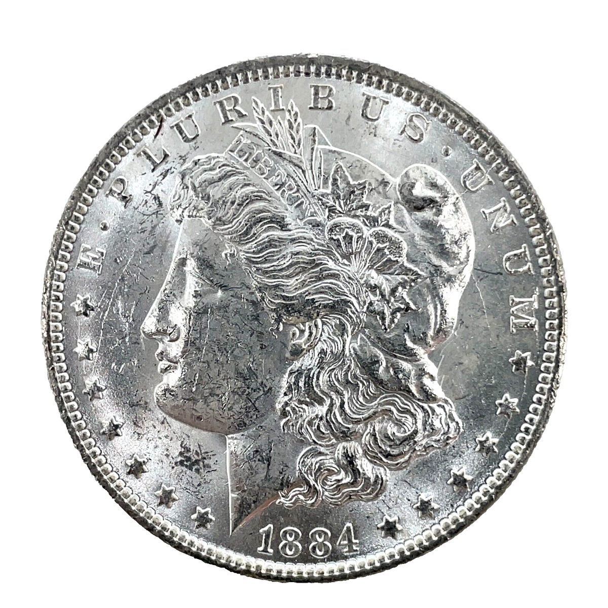ぶーページ 1884-O Morgan Dollar VAM 37A2 Die Break U Clashed OBV/RVRS 90