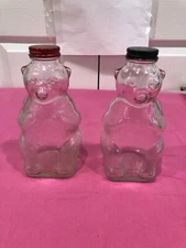Vintage Snow Crest Beverages Glass Bear Bottles